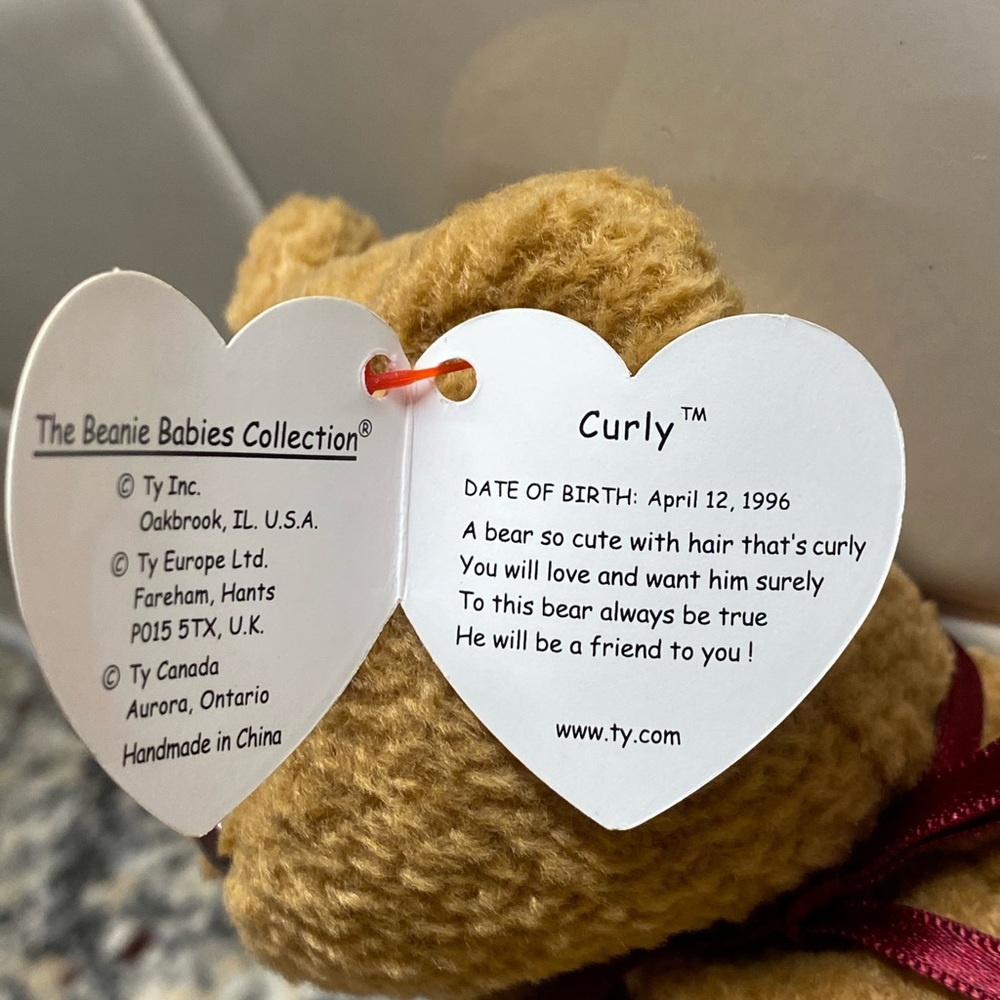Beanie Baby - Brown Curly Bear WITH ERRORS Very Nice Looking! - Picture 3 of 7